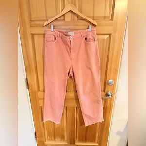 Loft Curvy High Waist Straight Crop - Pink